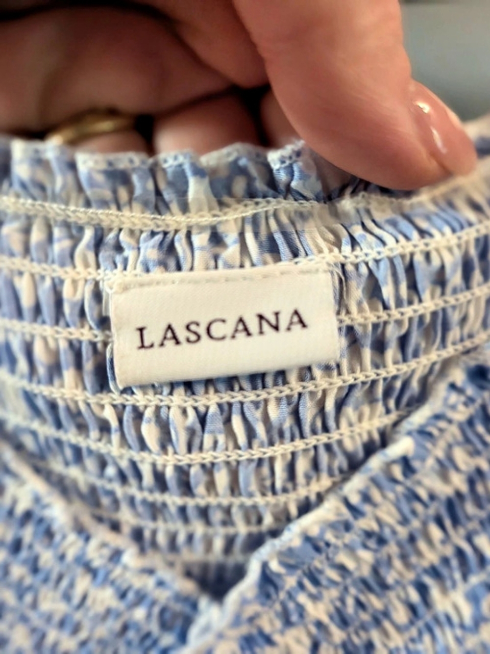 Lascana Floral Mini Dress in Blue & White Like New
